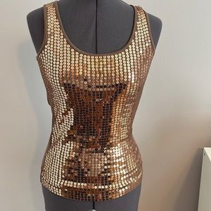 Brown/copper sequin tank top